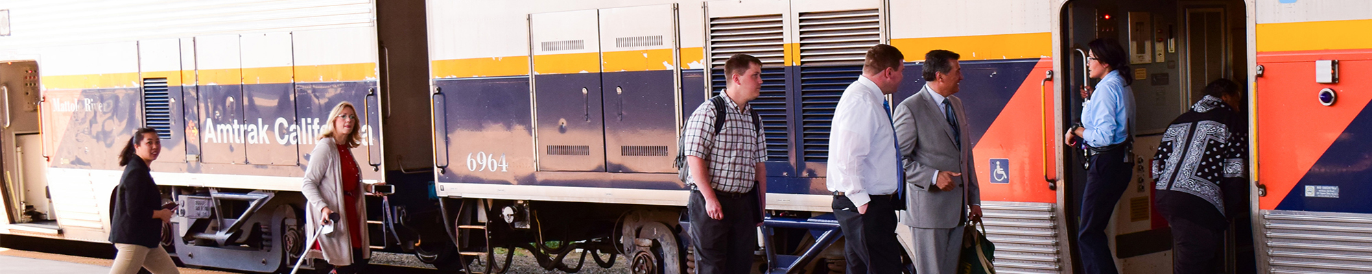 Passengers boarding train