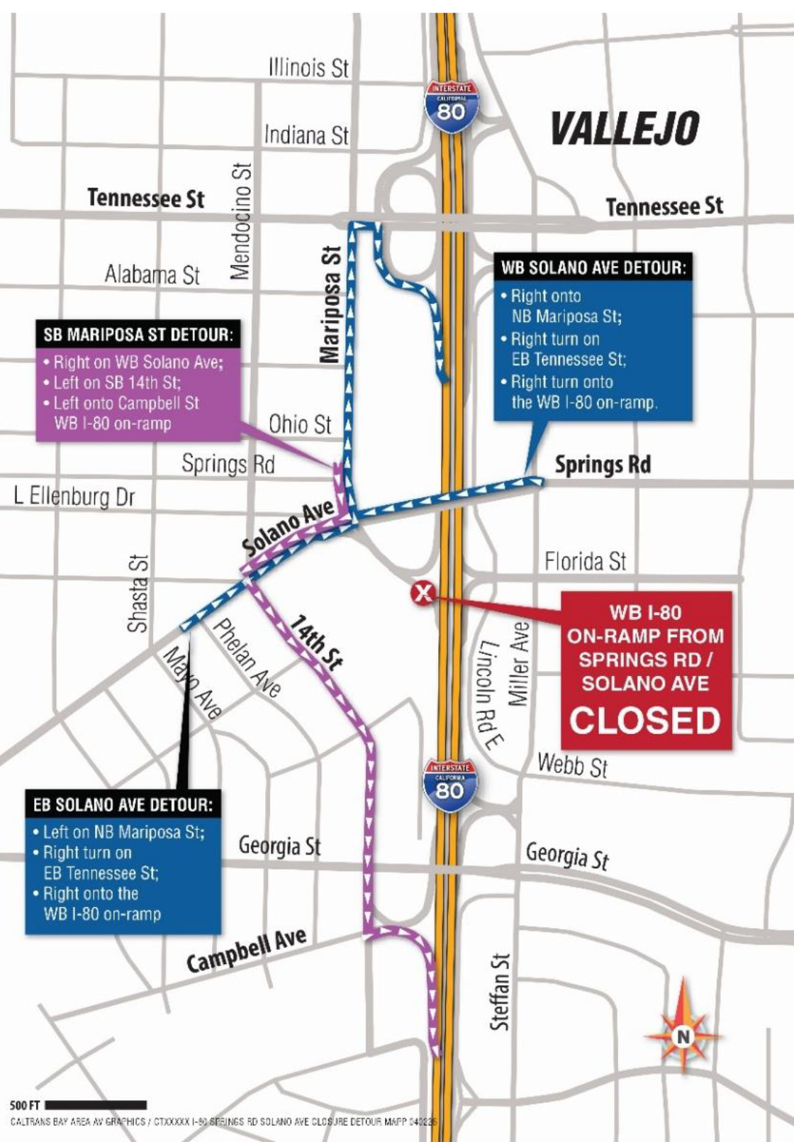 RESCHEDULED: Weekend Closure Solano Ave/Spring Road, Vallejo – I80 On ...
